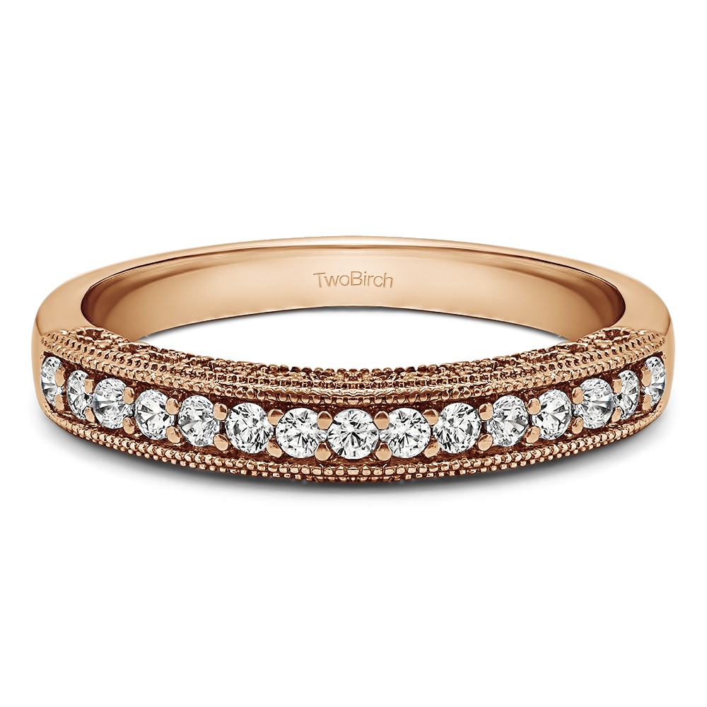 Carat Vintage Millgrain Filigree Wedding Band