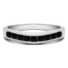 0.25 Ct. Black Nine Stone Round Channel Set Contour Curved Band