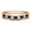0.25 Ct. Sapphire and Diamond Nine Stone Round Channel Set Contour Curved Band