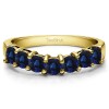 0.5 Ct. Sapphire Seven Stone Shared Prong Contoured Wedding Ring