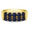 1.5 Carat Sapphire Ten Stone Double Row Shared Prong Wedding Band