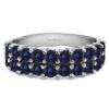 1.5 Carat Sapphire Double Row Double Shared Prong Wedding Ring
