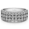 1.5 Carat Three Row Double Shared Prong Anniversary Band