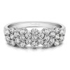 1.08 Carat Three Row Shared Prong Flower Shaped Anniversary Band