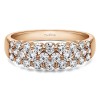 0.99 Carat Three Row Common Prong Wedding Ring