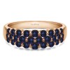 0.99 Carat Sapphire Three Row Common Prong Wedding Ring