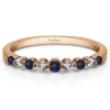 0.33 Carat Sapphire and Diamond Thin Shared Prong Wedding Band