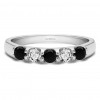 0.65 Carat Black and White Classic Double Shared Prong Wedding Band