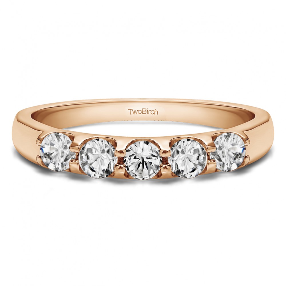 0.65 Carat Classic Double Shared Prong Wedding Band