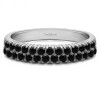 0.58 Carat Black Double Row U Set Shared Prong Wedding Ring