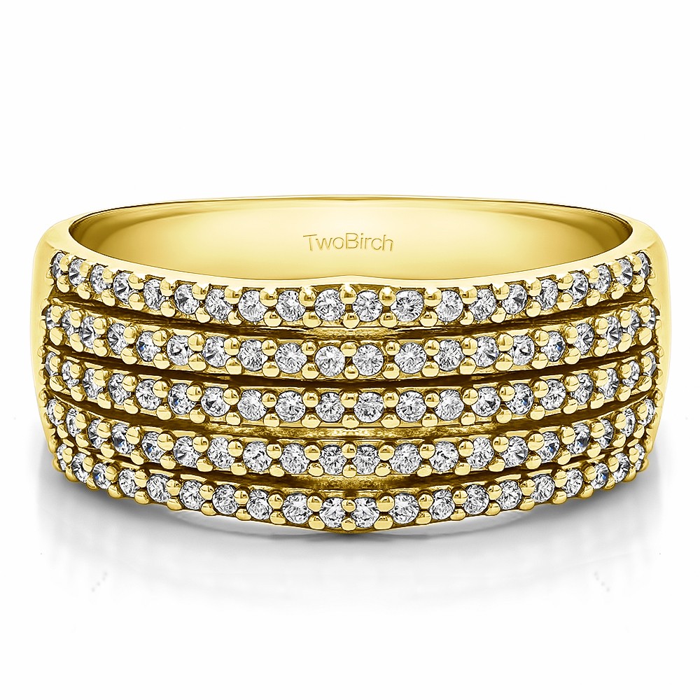 0.5 Carat Multi Row Shared Prong Wedding Ring