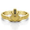 0.02 Carat Sapphire Celtic Claddagh Wedding Ring