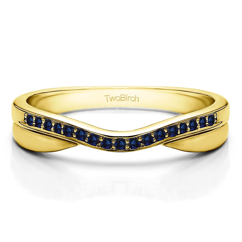 0.11 Ct. Sapphire Metal Accented Curved Band