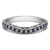 0.18 Ct. Sapphire and Diamond Filigree and Millgrained Vintage Contour Band