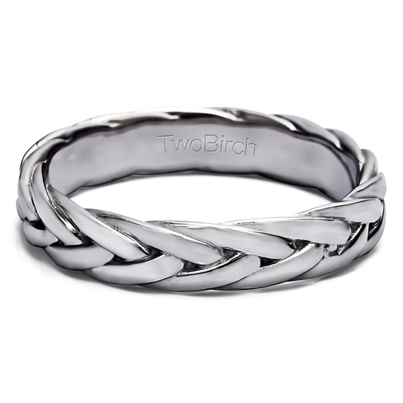 TwoBirch Men's Wedding Rings - Braided Men's Wedding Ring