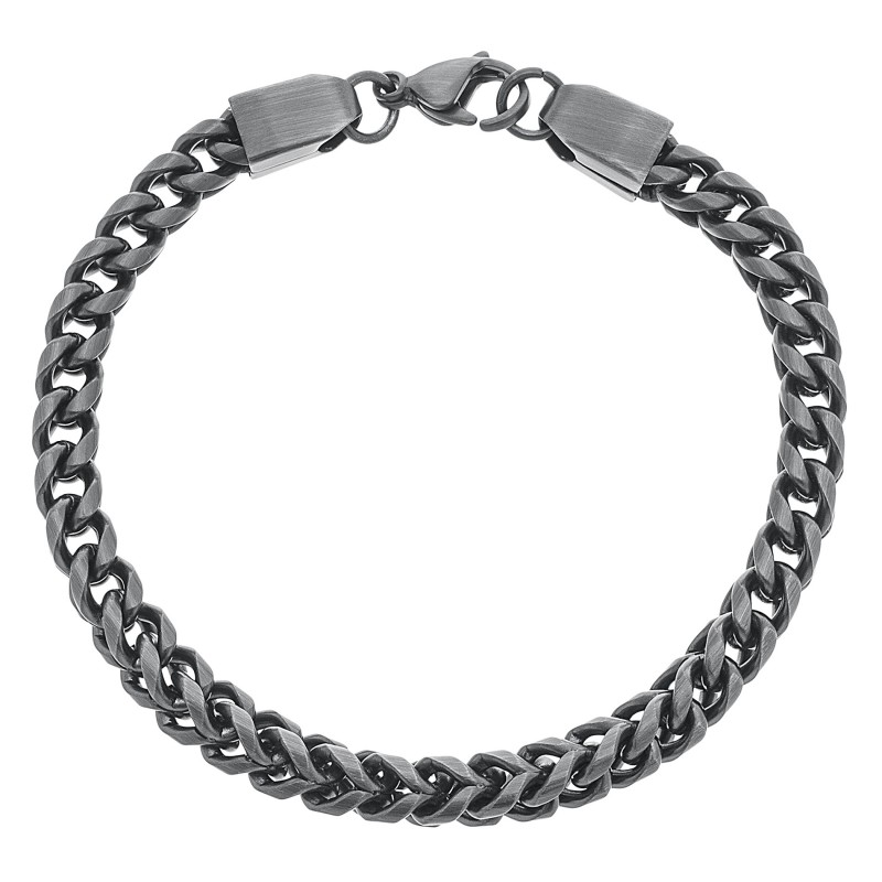 Stainless Steel Braided Cuban Chain Link Bracelet 8 Inches Long Industrial  Finish - TB-TN-0014