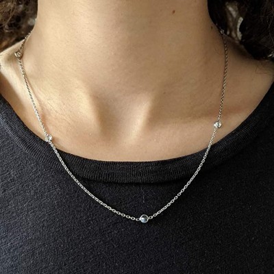 Details about   Sterling Silver Square Tube V Shaped Pendant With Cubic Zirconic Necklace 18"