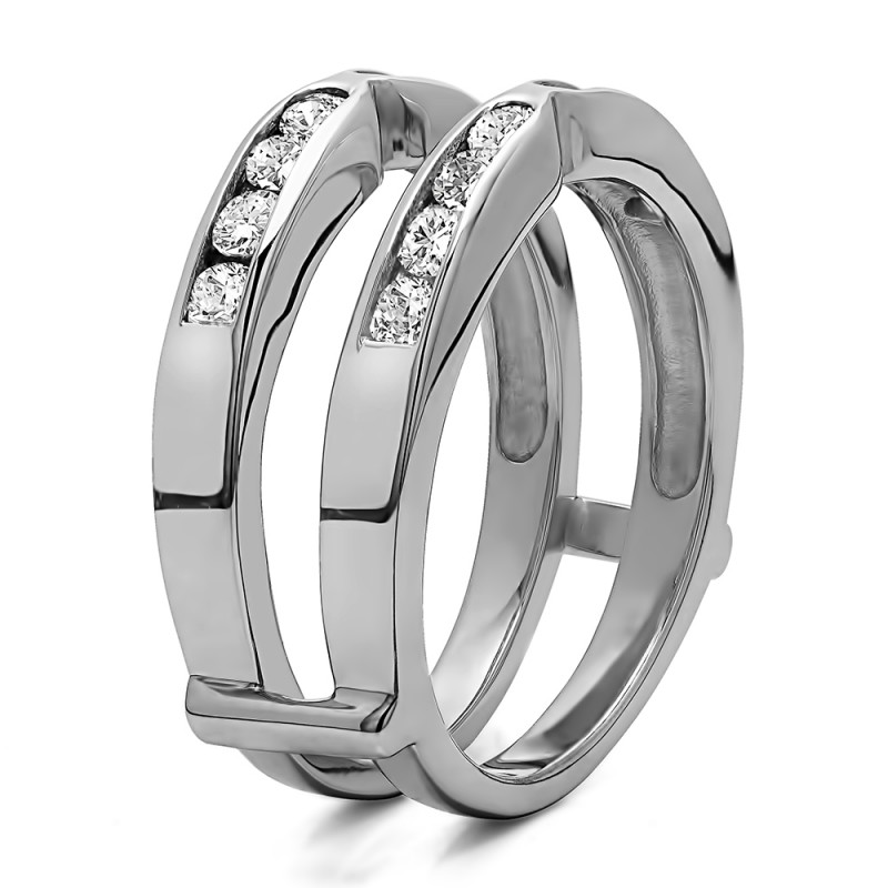TwoBirch Ring Guards - 0.51 Ct. Round X Design Channel Set Ring Guard