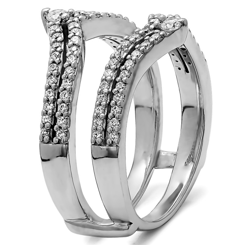 TwoBirch Ring Guards - 0.53 Ct. Double Row Chevron Anniversary Ring Guard