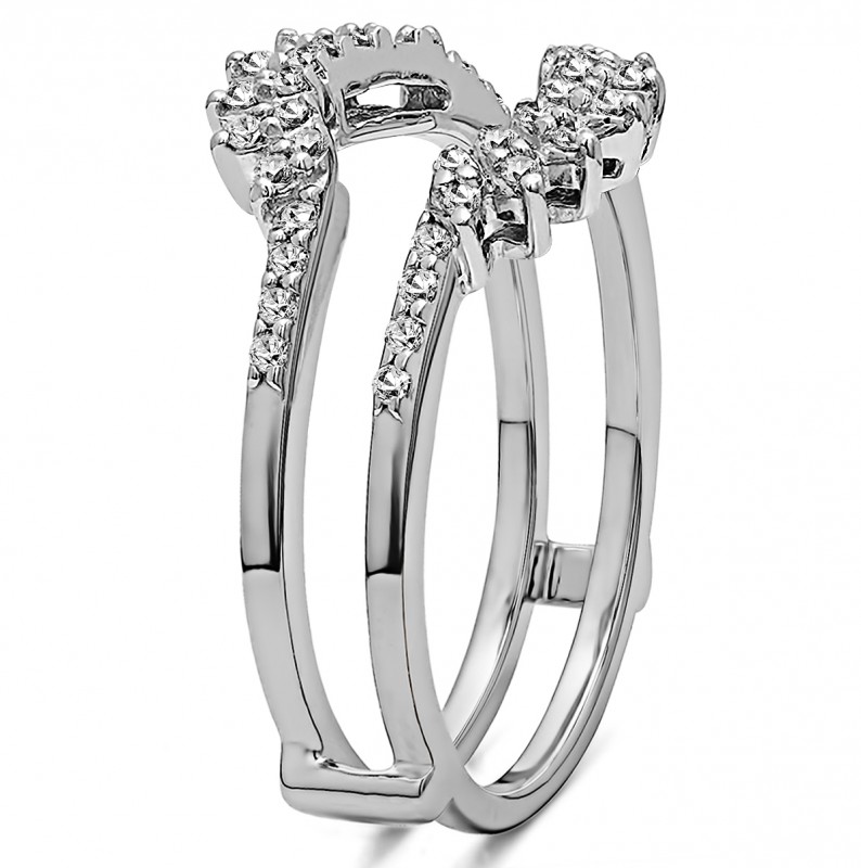 0.2 Ct. Sapphire and Diamond Contoured Wedding Ring Jacket