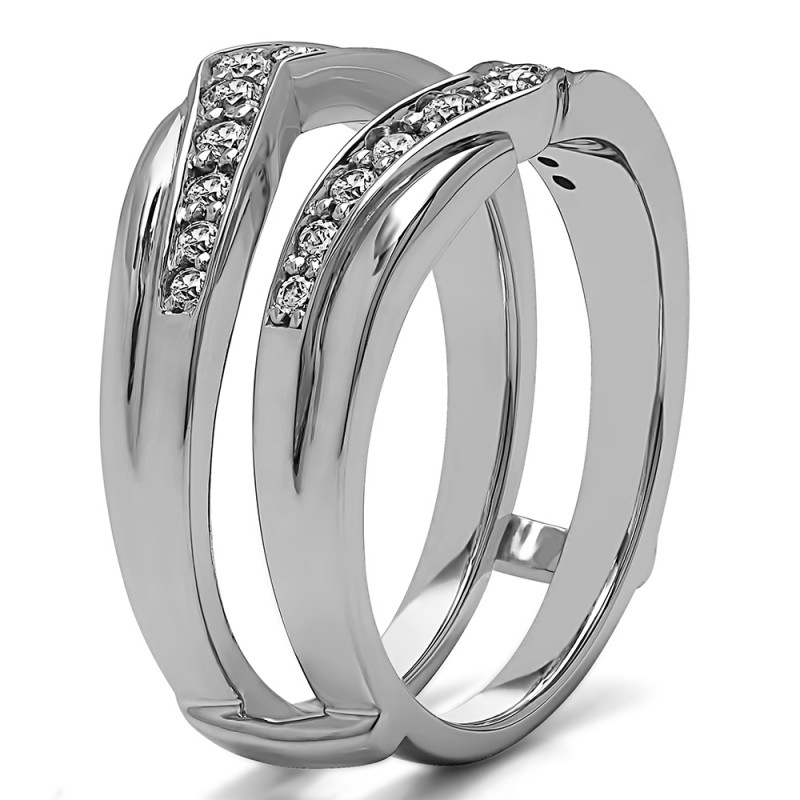 TwoBirch Ring Guards - 0.51 Ct. Graduated Chevron Wedding Ring Guard