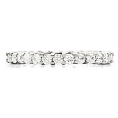 Decadence Sterling Silver 6x8mm Oval Cubic Zirconia Eternity Band Ring Simulated Diamond Flawless VVS CZ Sizes 5-11 Wedding Band for Women Gold Rings for Women Stack Ring 