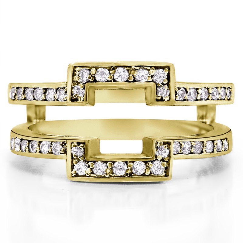 TwoBirch Ring Guards - .50 Ct. Square Halo Ring Guard in Yellow Gold