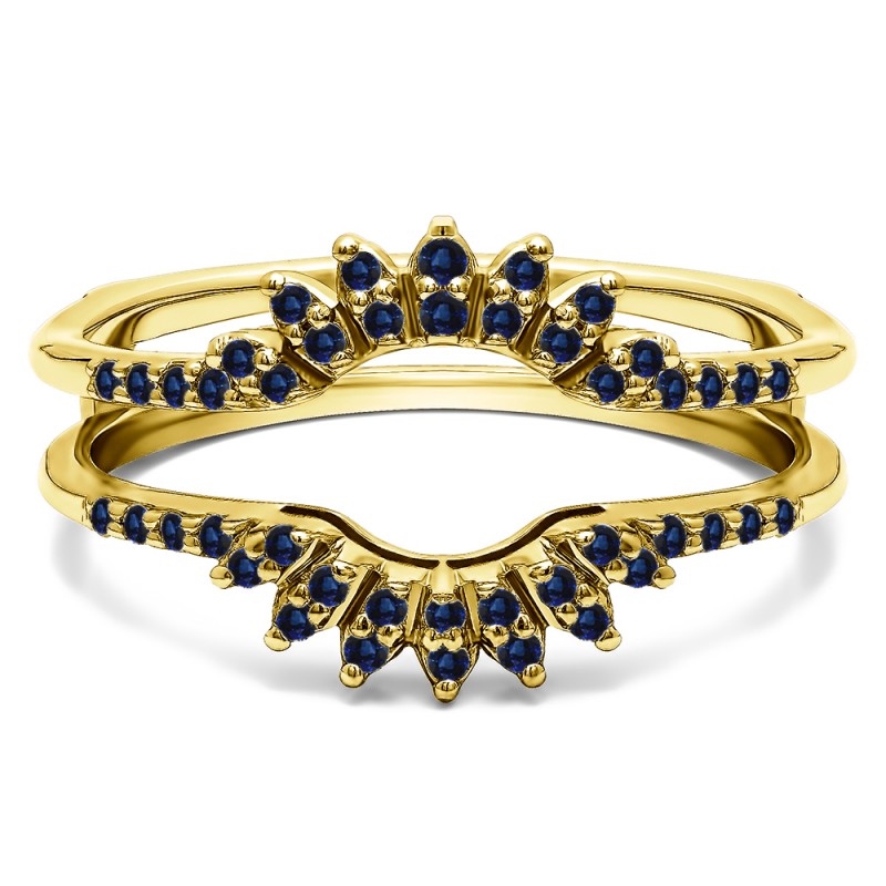 0.2 Ct. Sapphire Contoured Wedding Ring Jacket in Yellow Gold