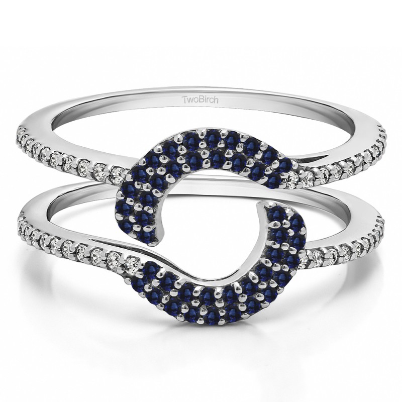 TwoBirch Ring Guards - 0.44 Ct. Sapphire and Diamond Total Halo Wrap ...
