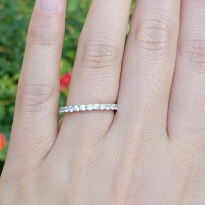 Color Options, Sizes 3-15 CloseoutWarehouse Cubic Zirconia Stackable Endless Eternity Ring Sterling Silver 