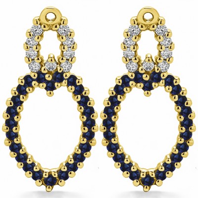 1.02 Carat Sapphire and Diamond Double Infinity Chandelier Earring Jacket in Yellow Gold