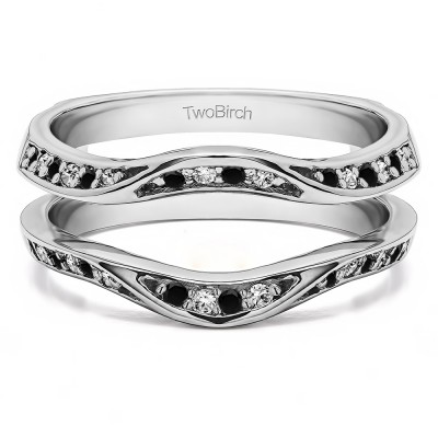 TwoBirch Ring Guards - 0.44 Ct. Sapphire and Diamond Contour Ring Guard ...