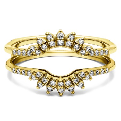 0.2 Ct. Contoured Wedding Ring Jacket in Yellow Gold
