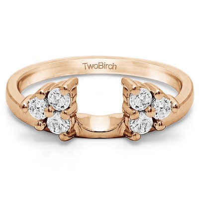 0.5 Ct. Shared Prong Set Six Stone Ring Wrap in Rose Gold