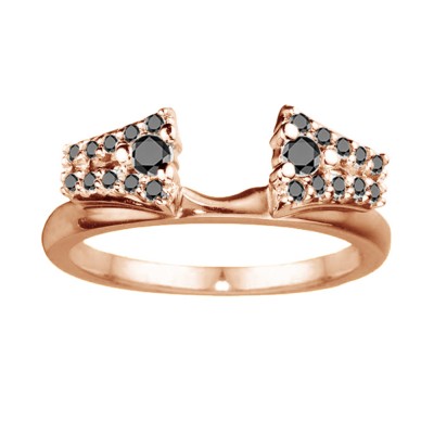 0.3 Ct. Black Double Row ring wrap in Rose Gold