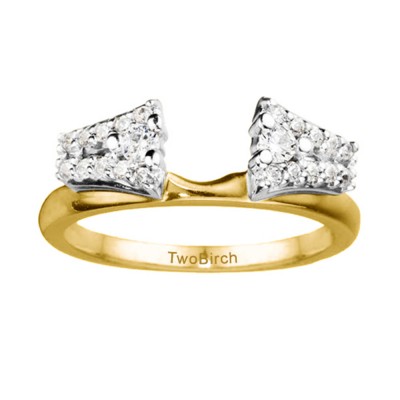 0.3 Ct. Double Row ring wrap in Two Tone Gold