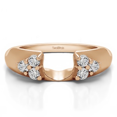 0.75 Ct. Cluster Prong Wedding ring wrap in Rose Gold