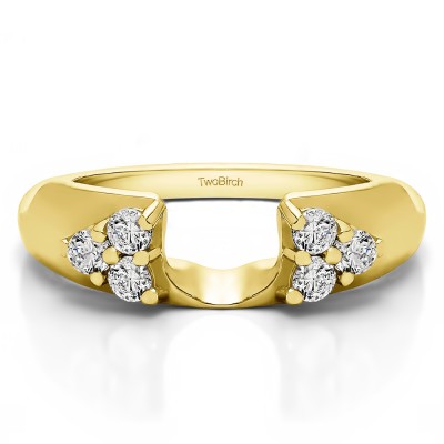 0.24 Ct. Cluster Prong Wedding ring wrap in Yellow Gold