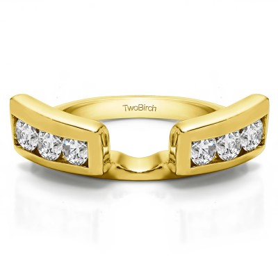 0.74 Ct. Six Stone Channel Set Ring Wrap Jacket in Yellow Gold