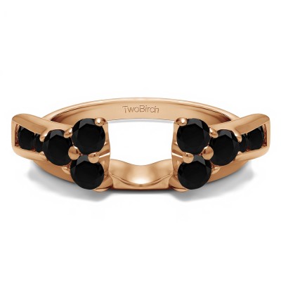 0.34 Ct. Black Prong Cluster and Channel Set Ring Wrap Enhancer in Rose Gold
