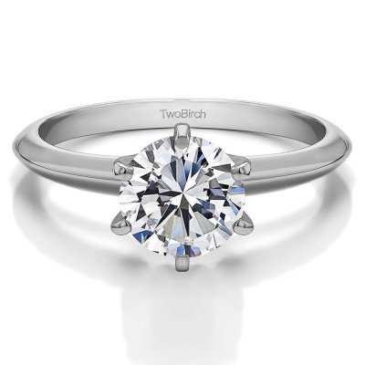 1 Carat Round Traditional Style Solitaire