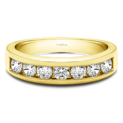 0.25 Carat Seven Stone Channel Set Wedding Ring in Yellow Gold