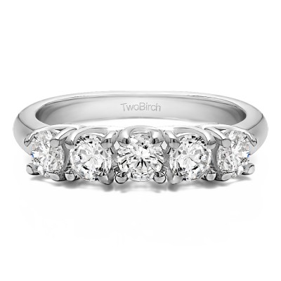 0.5 Carat Five Stone Trellis Set Wedding Ring