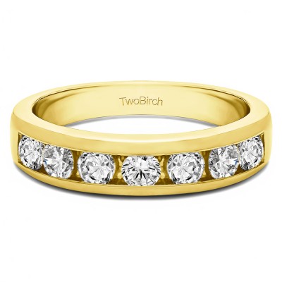0.27 Carat Seven Stone Straight Channel Set Wedding Ring  in Yellow Gold