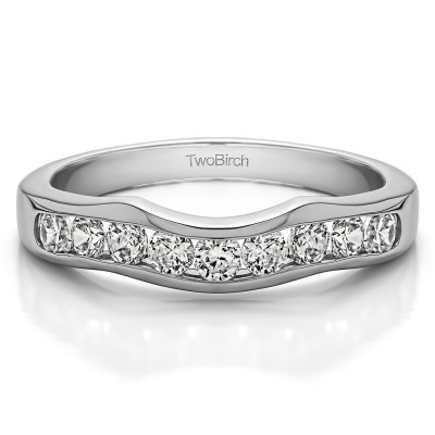 0.48 Ct. Eight Round Stone Channel Contour Wedding Band