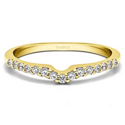 0.25 Ct. Delicate Notched Contour Band in Yellow Gold