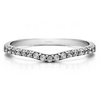 0.17 Ct. Delicate Contour Matching Wedding Ring