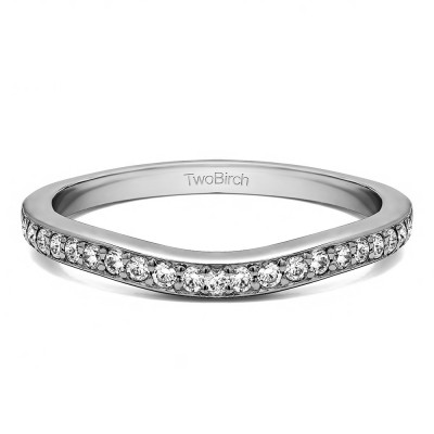 0.42 Ct. Dainty Curved Round Shared Prong Tracer Band