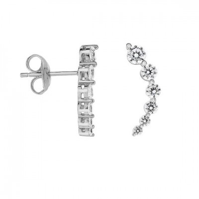 Sterling Silver and Cubic Zirconia Crawler Earrings