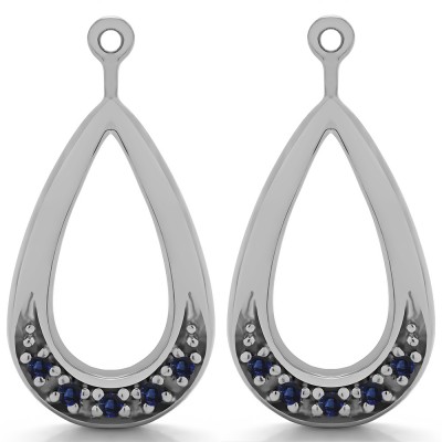 0.1 Carat Sapphire Round Pave Chandelier Earring Jacket